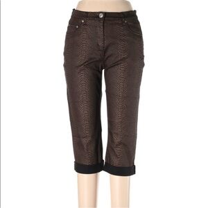 Torrid Black and Brown Snakeskin Patterned Cropped Jeans Size 14